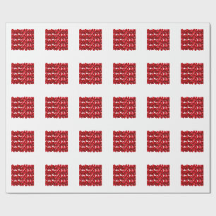 Papel De Presente Padrão Floral Vermelho Design Botânico Perfeito