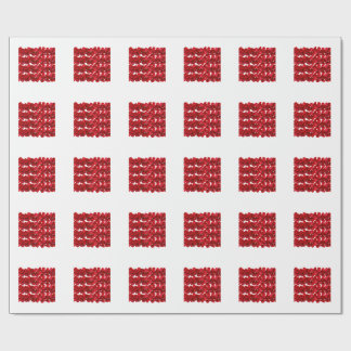 Papel De Presente Padrão Floral Vermelho Design Botânico Perfeito