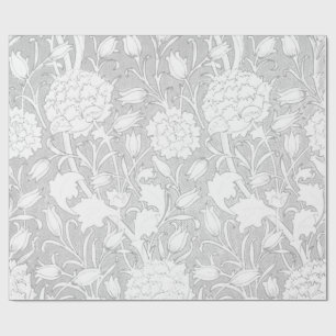 Papel De Presente Padrão floral vintage prata elegante
