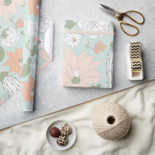 Papel De Presente Padrão Floral Whimsical Cactus Fun