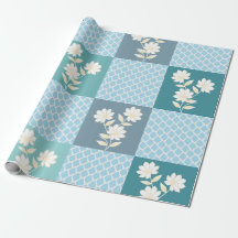 Padrão Floral Xadrez Elegante Sem Costura