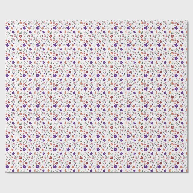 Papel De Presente padrão flores- (Aberto)
