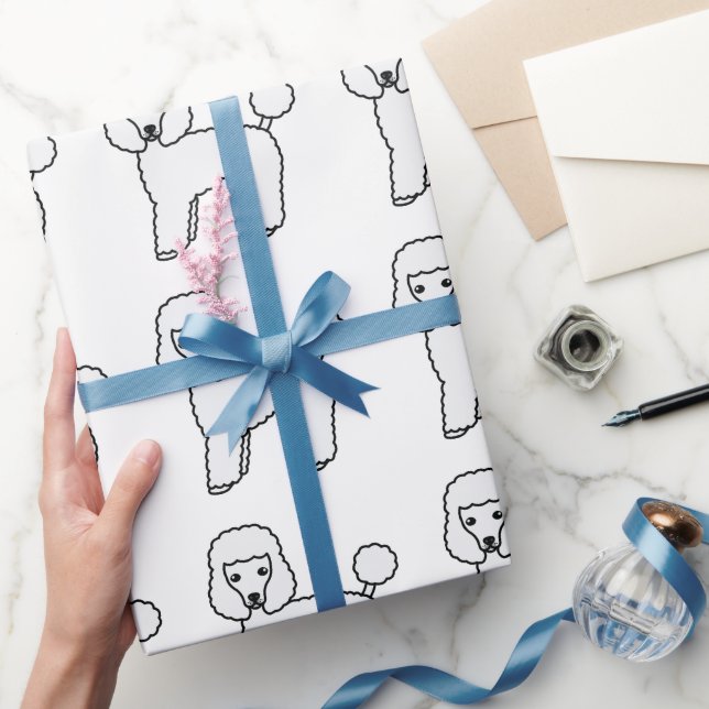 Papel De Presente Padrão Fofo de Cachorro de Desenho Animado Poodle  (Presentear)