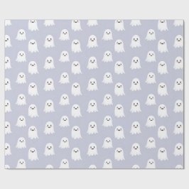 Papel De Presente Padrão Fofo de Fantasma Kawaii de Halloween