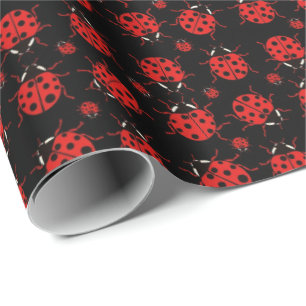 Papel De Presente Padrão fofo de joaninha em azulejos