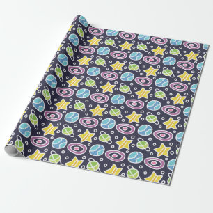 Papel De Presente Padrão Fofo do Espaço