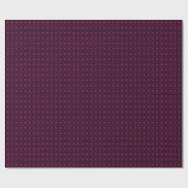 Papel De Presente Padrão Fractal de Caleidoscópio Rosa e Preto para