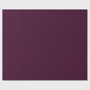 Papel De Presente Padrão Fractal de Caleidoscópio Rosa e Preto para