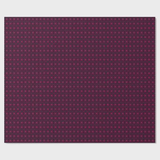 Papel De Presente Padrão Fractal de Caleidoscópio Rosa e Preto para  (Aberto)
