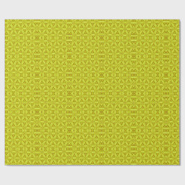 Papel De Presente Padrão Fractal do Caleidoscópio Dourado