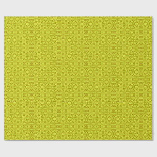 Papel De Presente Padrão Fractal do Caleidoscópio Dourado