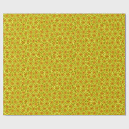 Papel De Presente Padrão Fractal do Caleidoscópio Dourado