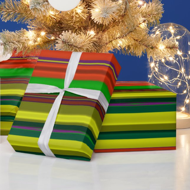 Papel De Presente ~ Padrão Fractal Multicolorido ~ Natal ~ (Feriados)