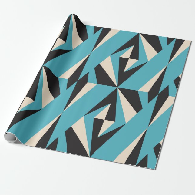 Papel De Presente Padrão geométrico abstrato moderno sem costura com (Desenrolado)