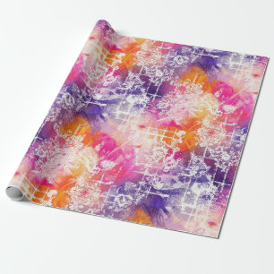 Papel De Presente Padrão Geométrico Abstrato Ousado - Textura de Pin