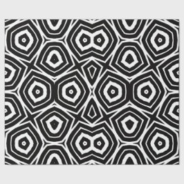 Papel De Presente Padrão Geométrico Abstrato Preto e Branco