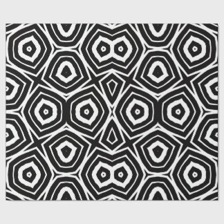 Papel De Presente Padrão Geométrico Abstrato Preto e Branco