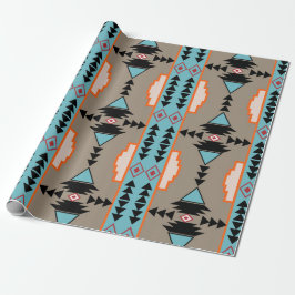 Papel De Presente Padrão Geométrico Aztec Mexicano