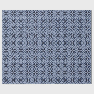 Papel De Presente Padrão Geométrico Azul Estilo Retrô