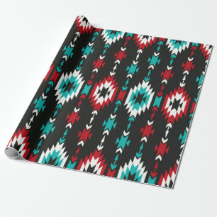 Papel De Presente Padrão geométrico colorido sem costura tribal.