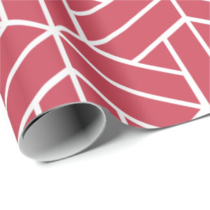 Papel De Presente Padrão geométrico com hexágonos vermelhos