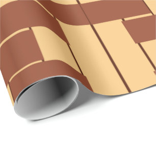 Papel De Presente Padrão geométrico com marrom alternado 
