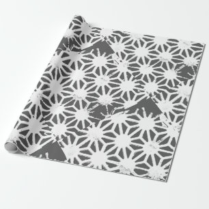 Papel De Presente Padrão geométrico das cinzas de carvão