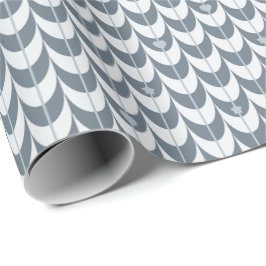 Papel De Presente Padrão Geométrico de Concha Retro