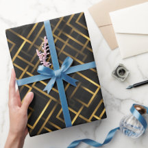 Padrão geométrico de diamante preto em ouro de lux