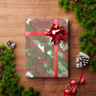 Papel De Presente Padrão Geométrico de Natal Retroativo Eclético
