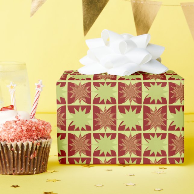 Papel De Presente Padrão geométrico de starburst (Festa de aniversário)