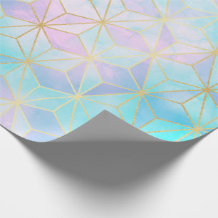 Papel De Presente Padrão Geométrico de Vidro Iridescente