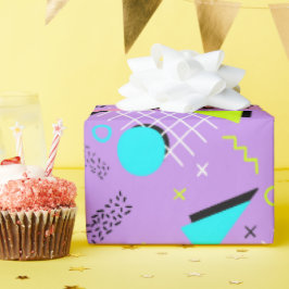 Papel De Presente Padrão Geométrico do anos 80 Retroativo