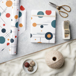 Papel De Presente Padrão Geométrico do meio século