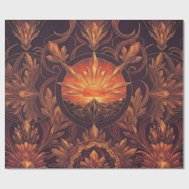 Papel De Presente Padrão Geométrico do Pôr do Sol 2024