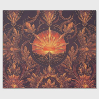 Papel De Presente Padrão Geométrico do Pôr do Sol 2024