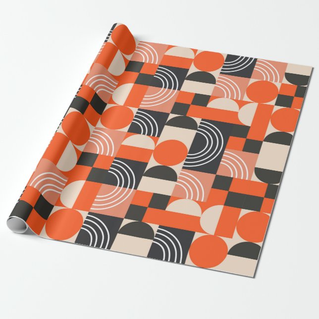 Papel De Presente Padrão geométrico em blocos de cores brilhantes.  (Desenrolado)