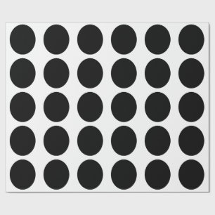 Papel De Presente Padrão Geométrico em Círculo Negro Branco Personal