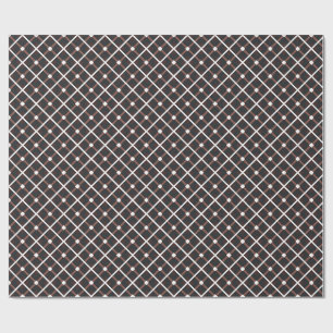 Papel De Presente Padrão geométrico em tons pretos e castanhos quent