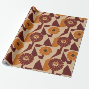 Papel De Presente Padrão Geométrico Floral de Outono Rústico (7)