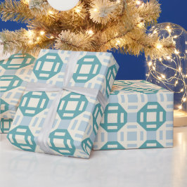 Papel De Presente Padrão Geométrico Inspirado em Colchas Modernas