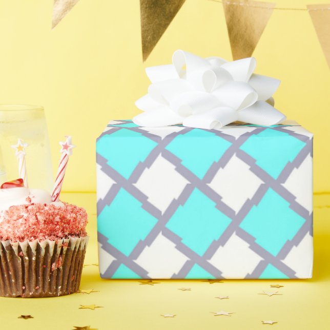 Papel De Presente Padrão Geométrico Minimalista (Festa de aniversário)