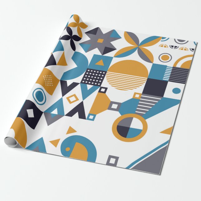 Papel De Presente Padrão geométrico mínimo. Abstrato designpat (Desenrolado)