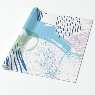 Papel De Presente Padrão Geométrico Moderno das Cores de Pastel