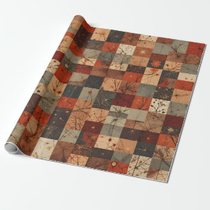 Papel De Presente Padrão Geométrico Moderno de Natal Grid Seamless