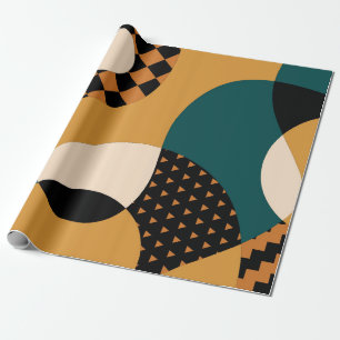 Papel De Presente Padrão geométrico moderno de patchwork de abstra