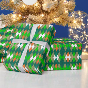 Papel De Presente Padrão geométrico multicolorido romboides minimali