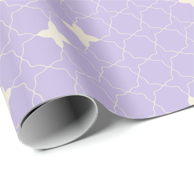 Papel De Presente Padrão Geométrico Quadri foliado (Ponta do rolo)