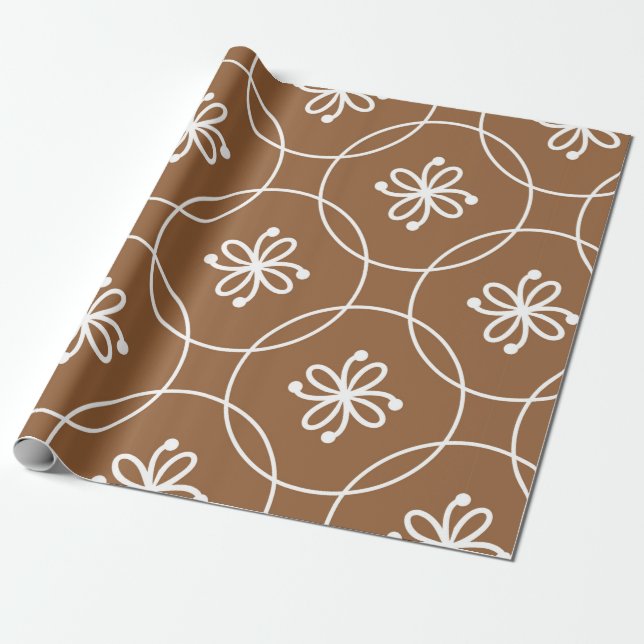 Papel De Presente Padrão geométrico sem costura com flores (Desenrolado)