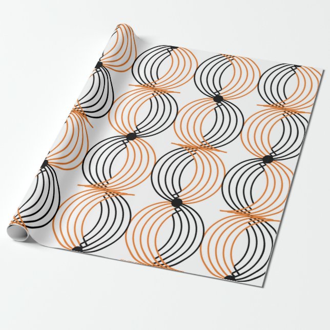 Papel De Presente Padrão geométrico sem costura com linhas onduladas (Desenrolado)